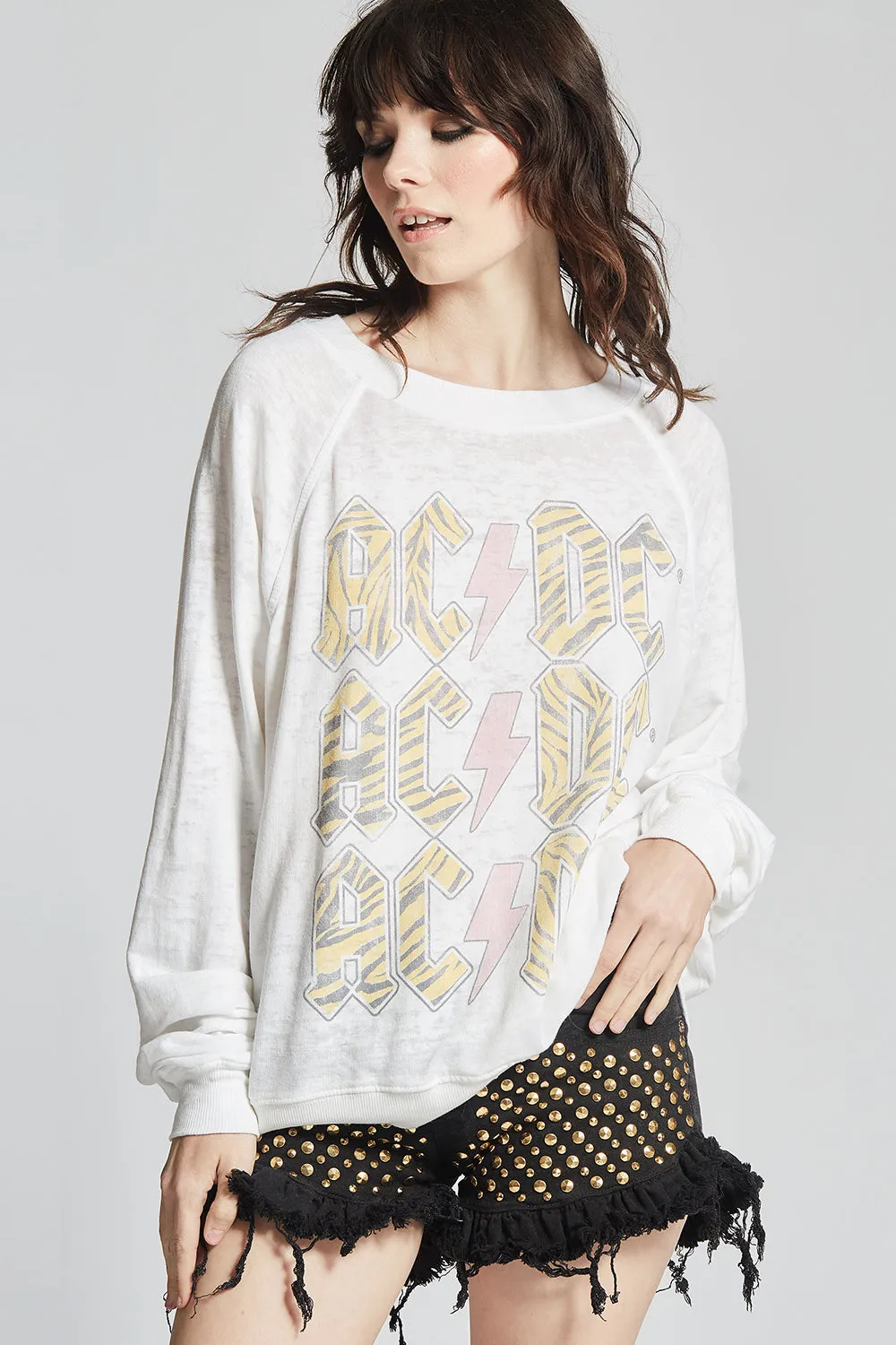 AC/DC Tiger Print Sweatshirt by Recycled Karma Brands