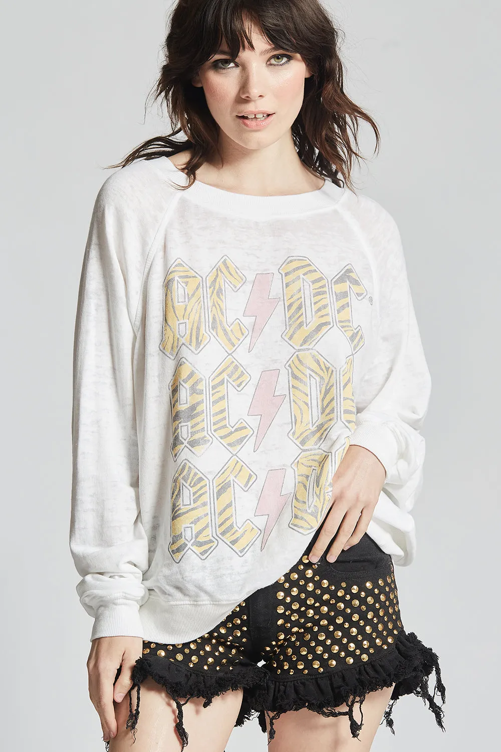 AC/DC Tiger Print Sweatshirt by Recycled Karma Brands