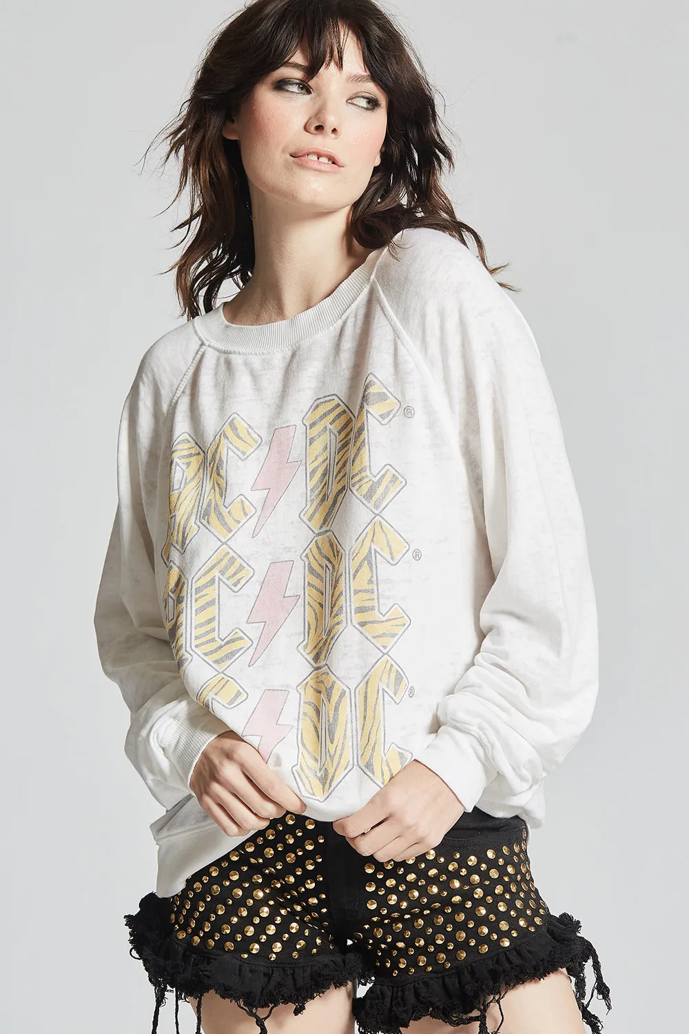 AC/DC Tiger Print Sweatshirt by Recycled Karma Brands