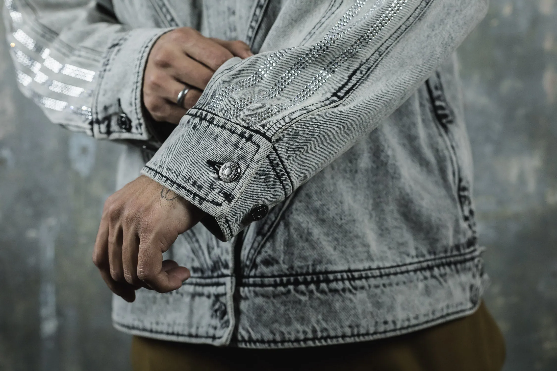 adidas Embellished Oversized Denim Jacket