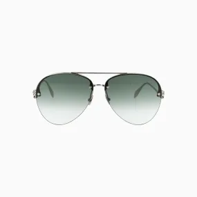 Alexander Mcqueen Silver Green Sunglasses