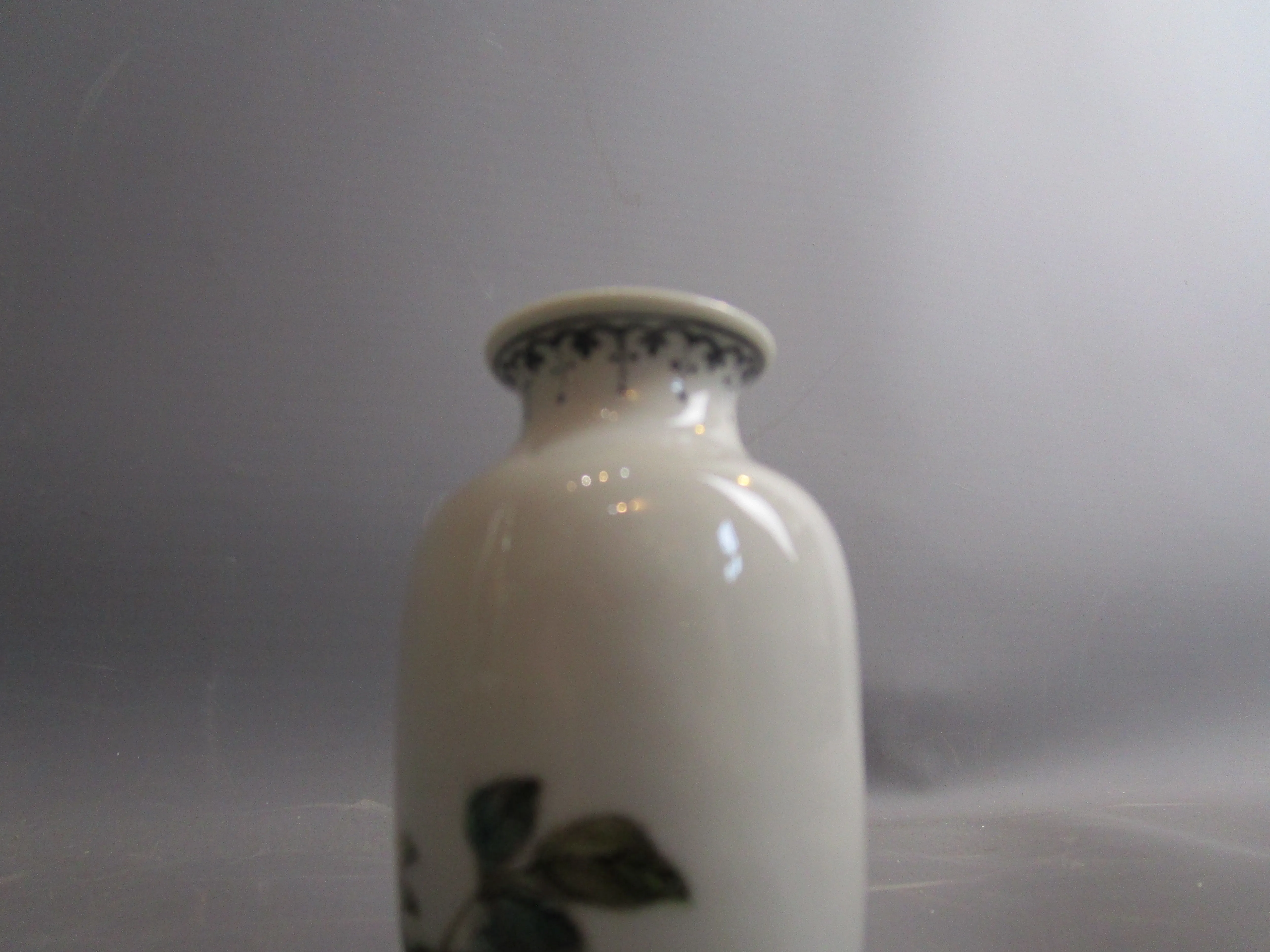 Antique Japanese Bird On Blossom Painted Porcelain Spill Flower Bud Vase Antique Victorian c1890