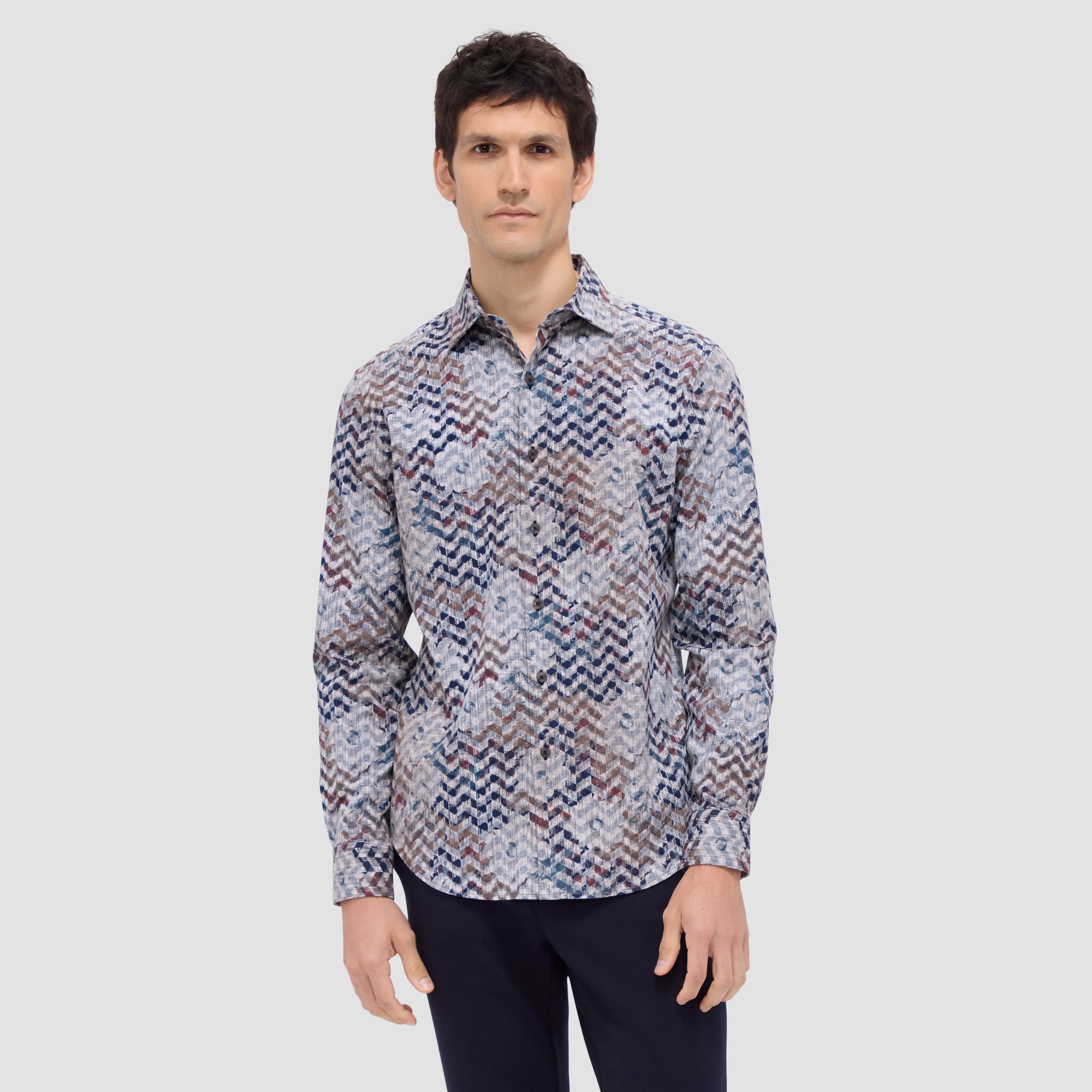 AXEL Floral Chevron Shirt