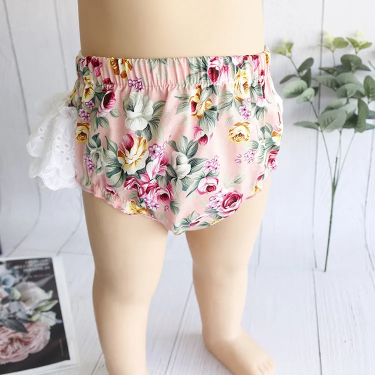 Baby Girls Flower Bow Print Shorts