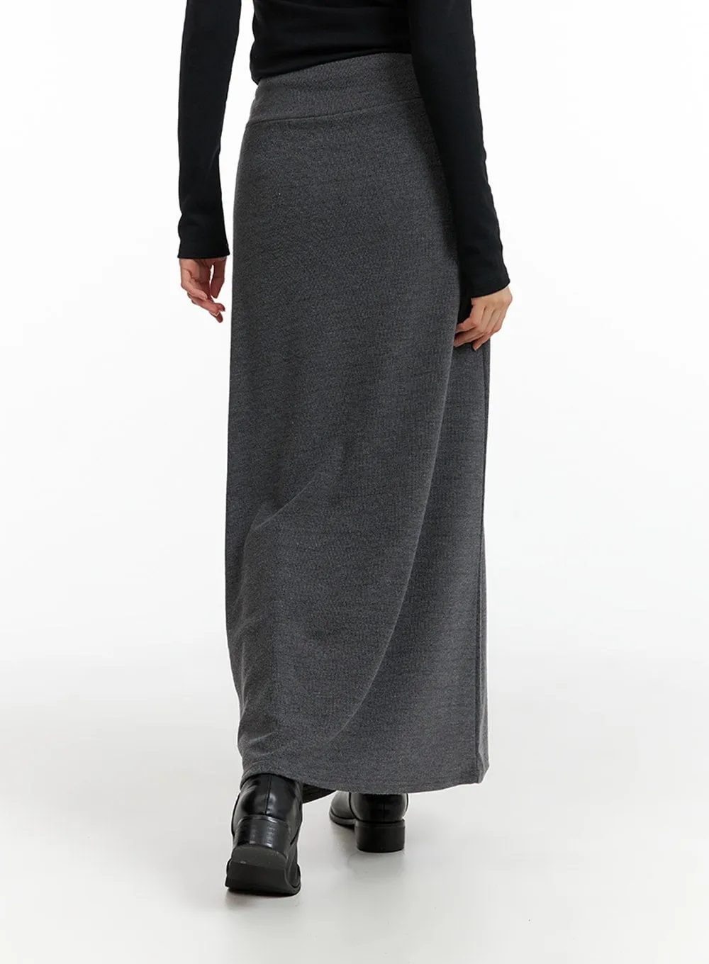 Basic Banded Maxi Skirt IF402