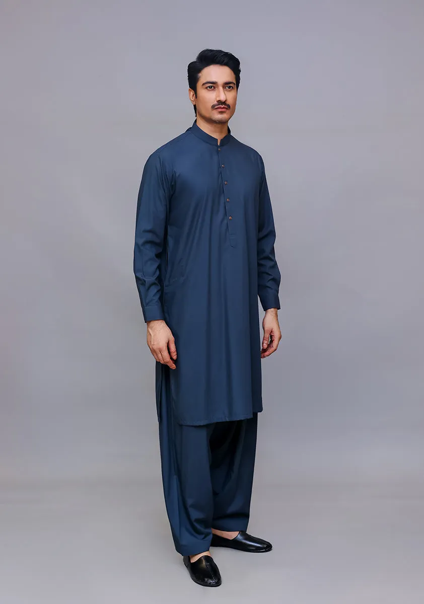 Basic Poly Viscose  Dark Shadow Classic Fit Suit