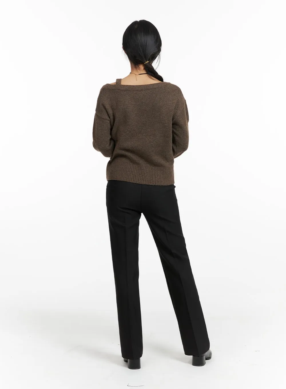 Basic Straight-Fit Tailored Pants OF419