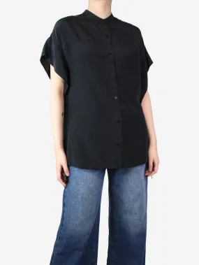 Black oversized silk shirt - size XS