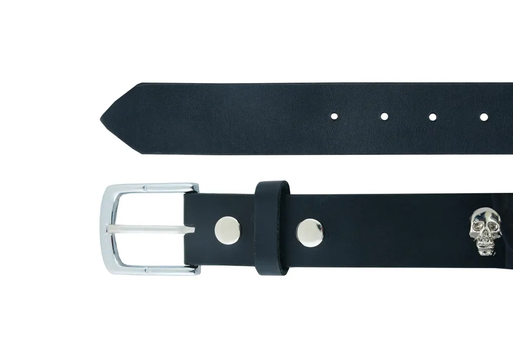 BLT Skull Heads Black Genuine Leather Belt