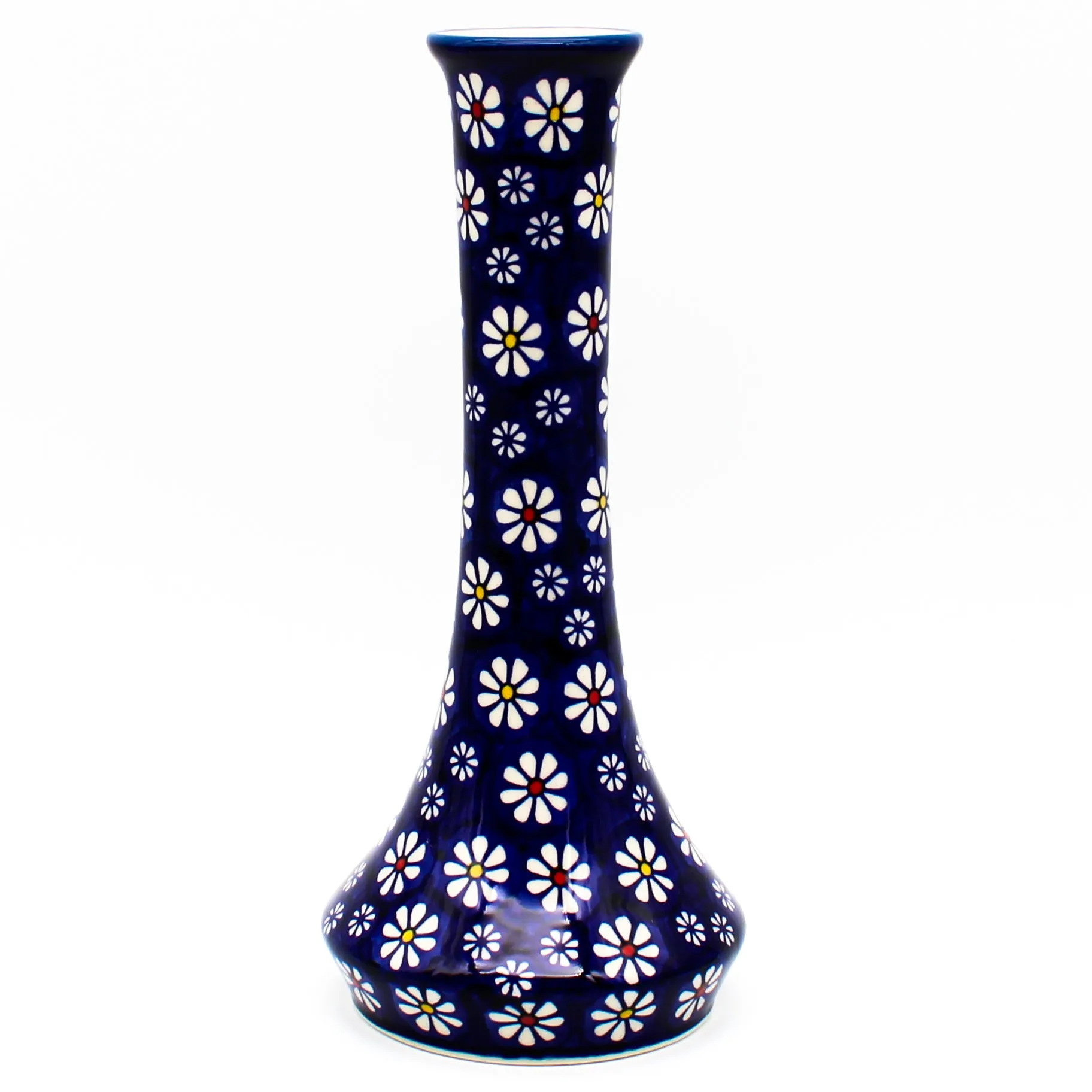 Bud Vase in Flowers on Blue