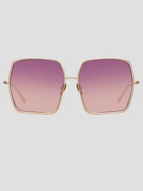 Camaro Oversized Sunglasses in Rose Gold and Wine