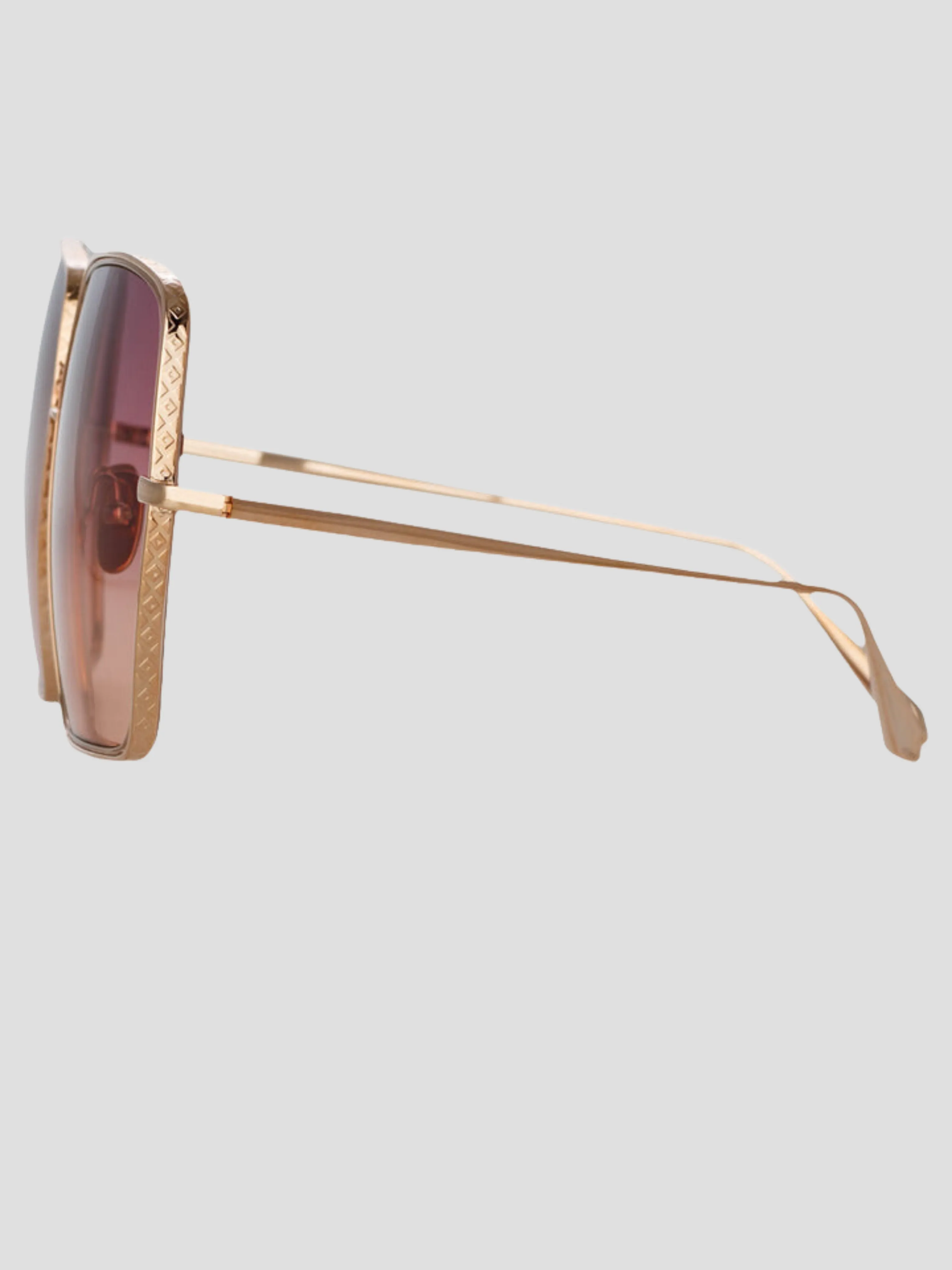 Camaro Oversized Sunglasses in Rose Gold and Wine