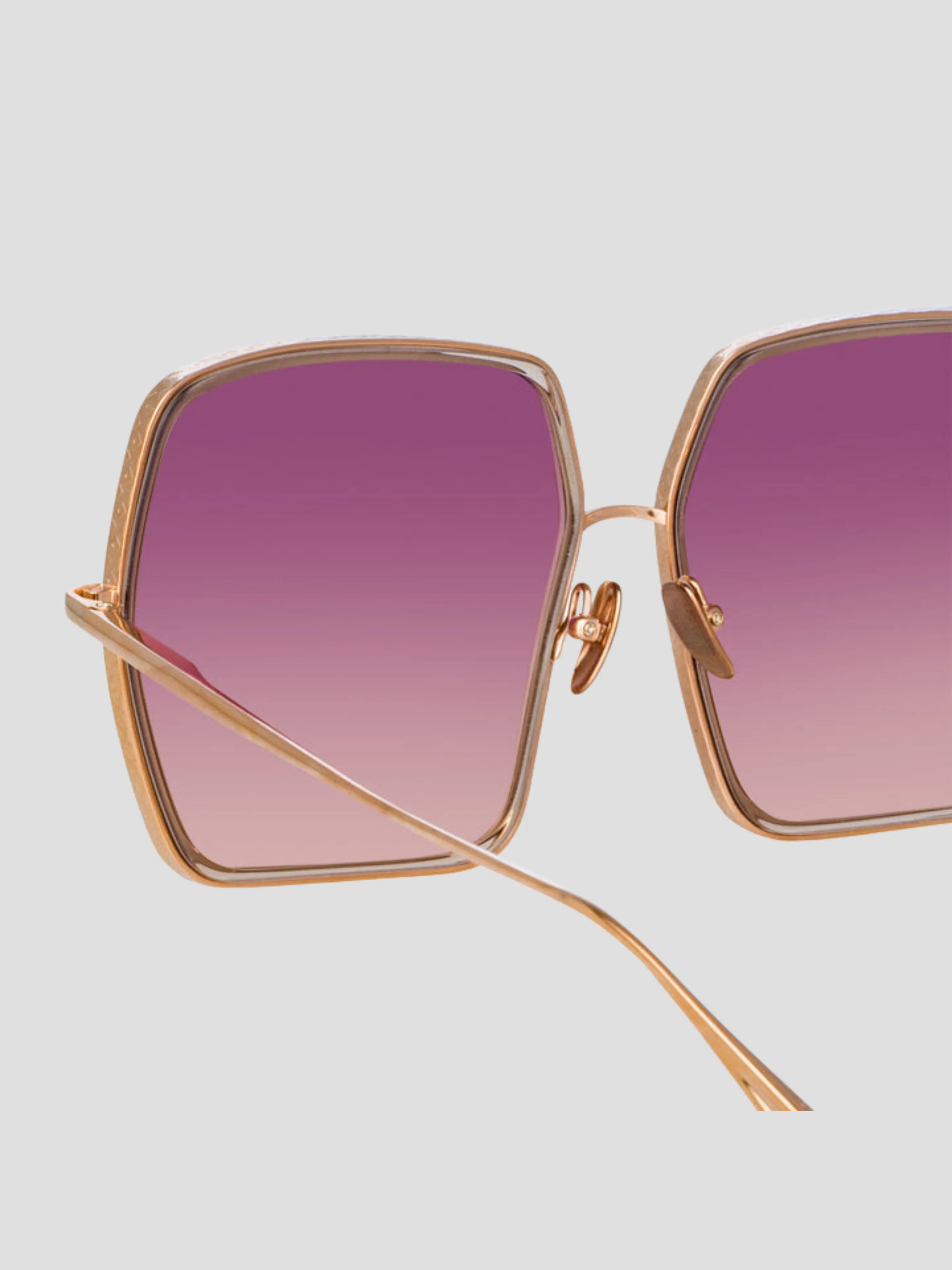 Camaro Oversized Sunglasses in Rose Gold and Wine