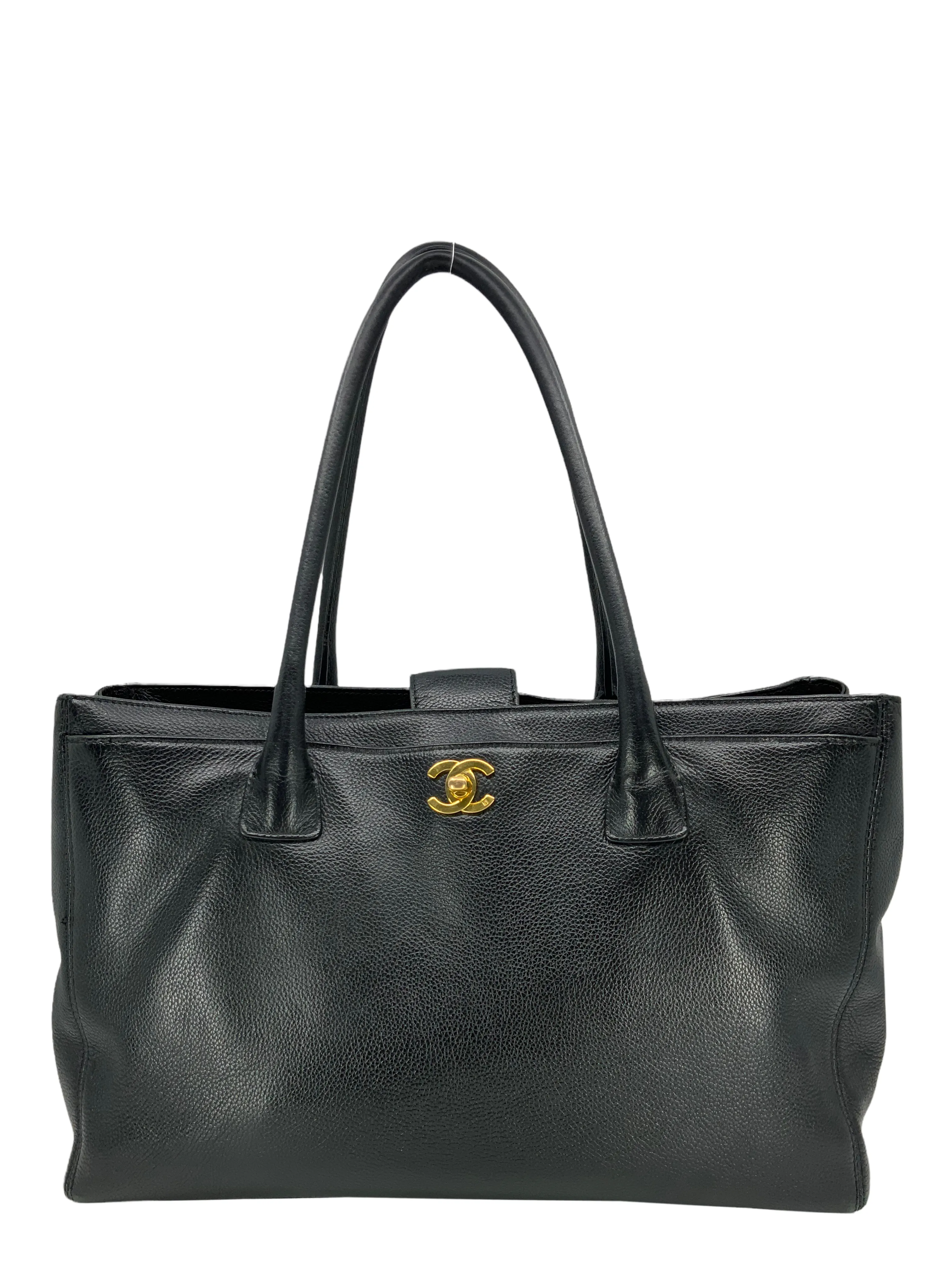 CHANEL Caviar Leather Cerf Executive Tote Bag