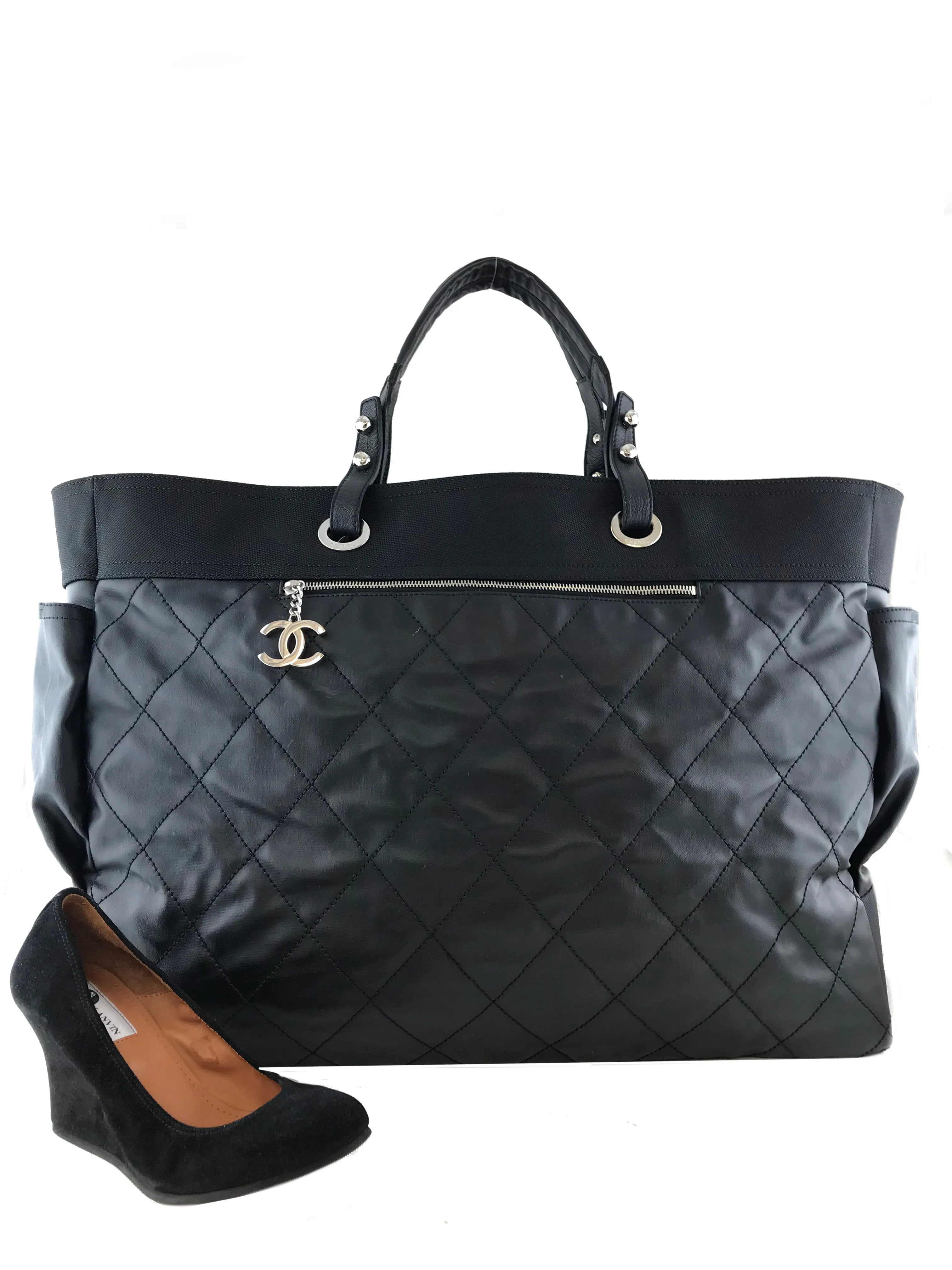 Chanel Quilted Coated Canvas Paris Biarritz Weekender Travel Bag