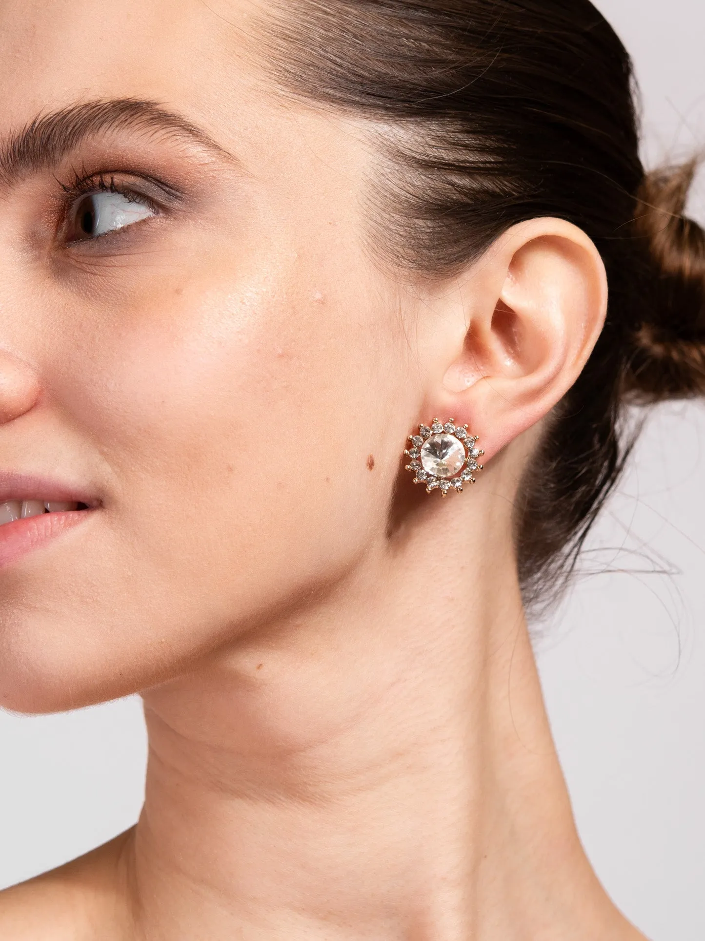 Christa Stone Flower Daisy Stud Post Earring