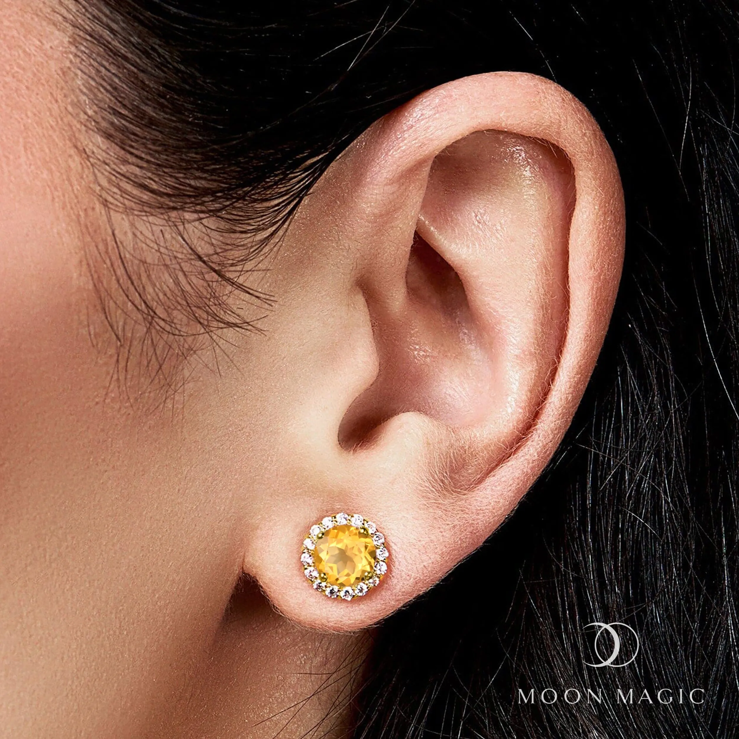 Citrine Venus Studs - November Birthstone