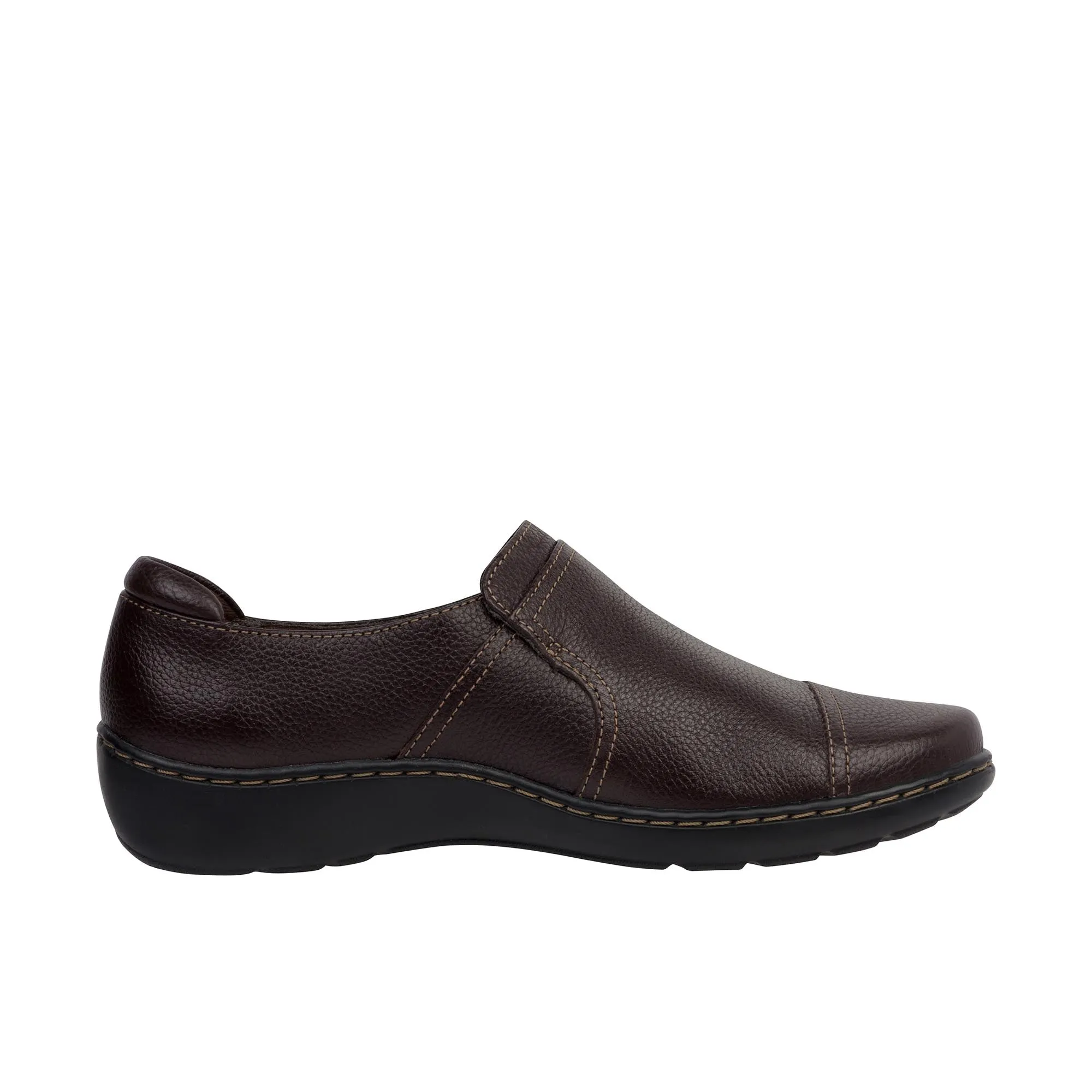 Clarks Womens Core Poppy Dark Brown Leather