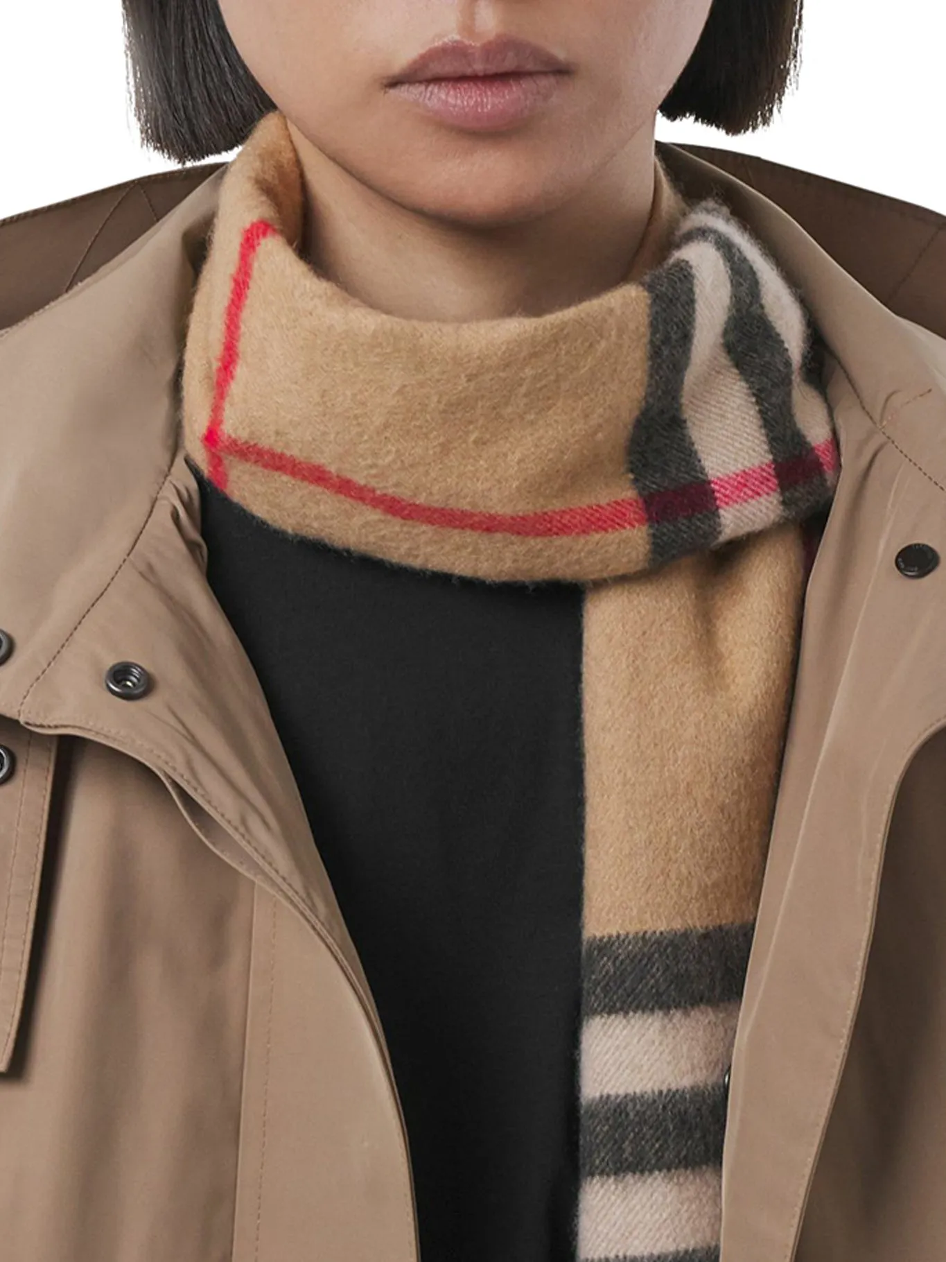 Classic check cashmere scarf