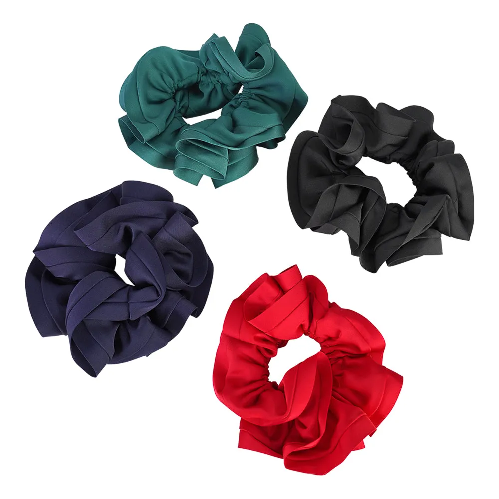 CLASSIC SATIN TRIM SCRUNCHIES .