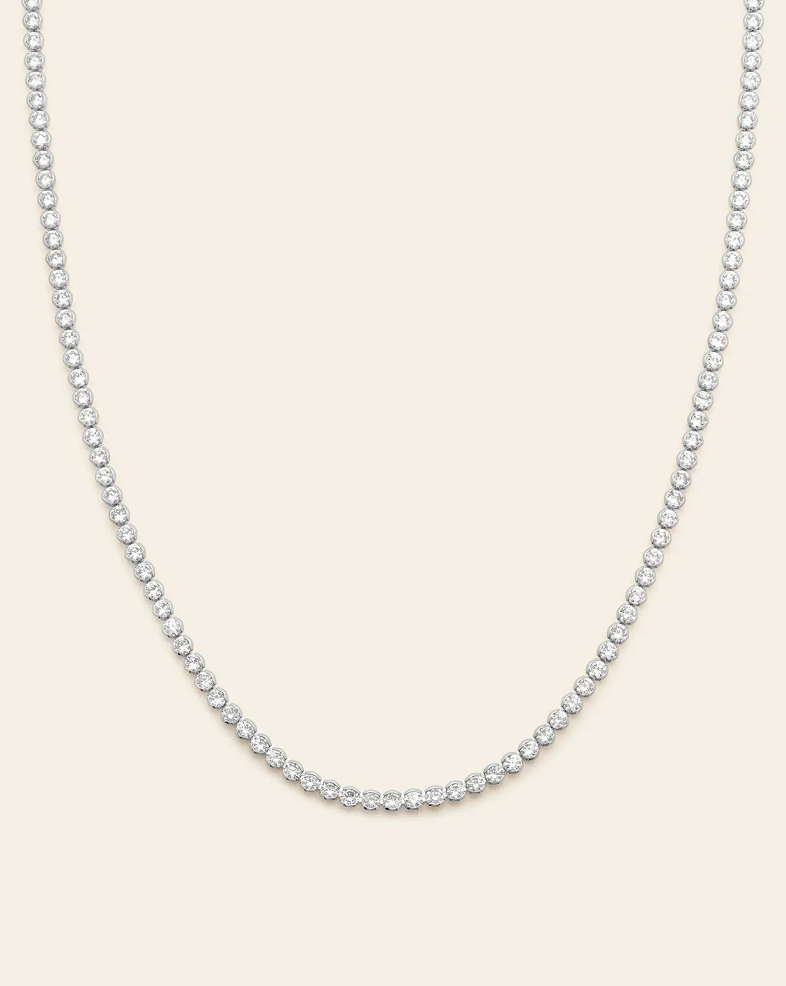 Classic Tennis Necklace - Silver