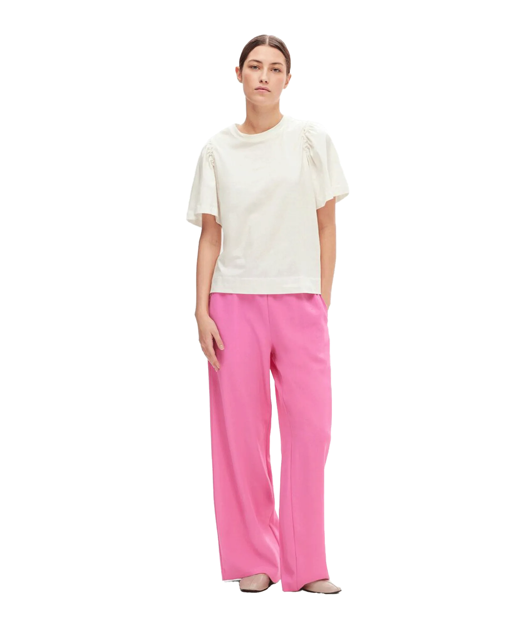 Classic Wide-leg Trousers - Pink