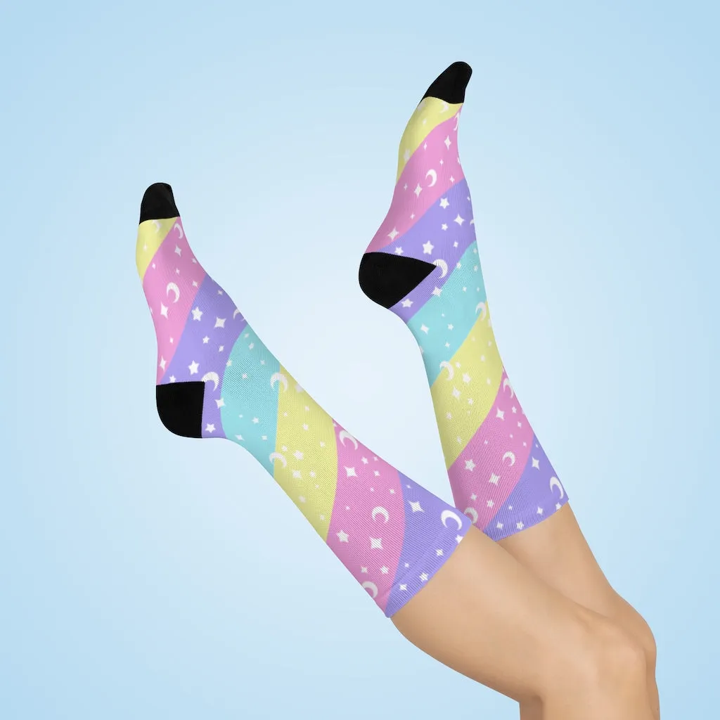 Cosmic Rainbow Crew Socks