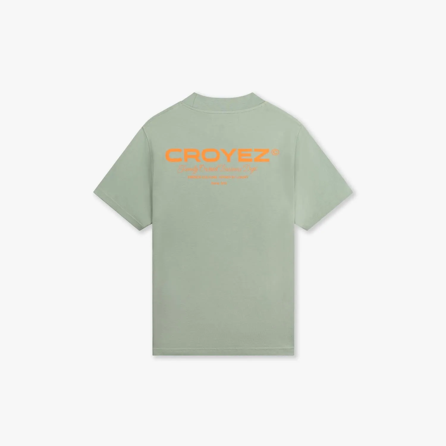 CROYEZ FAMILY OWNED BUSINESS T-SHIRT - GREEN/ORANGE