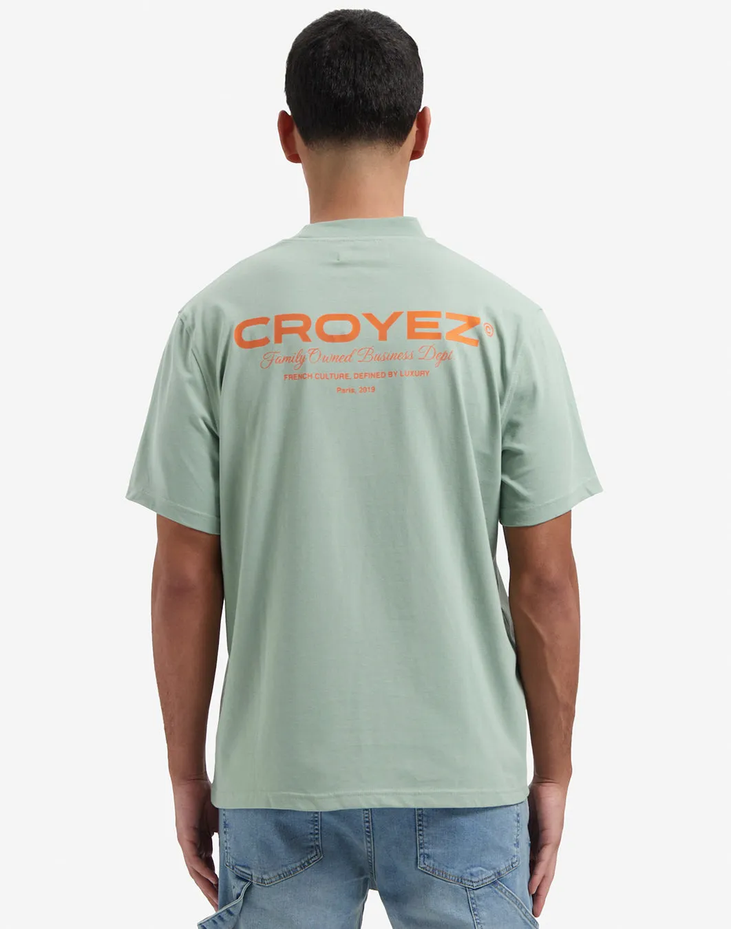 CROYEZ FAMILY OWNED BUSINESS T-SHIRT - GREEN/ORANGE