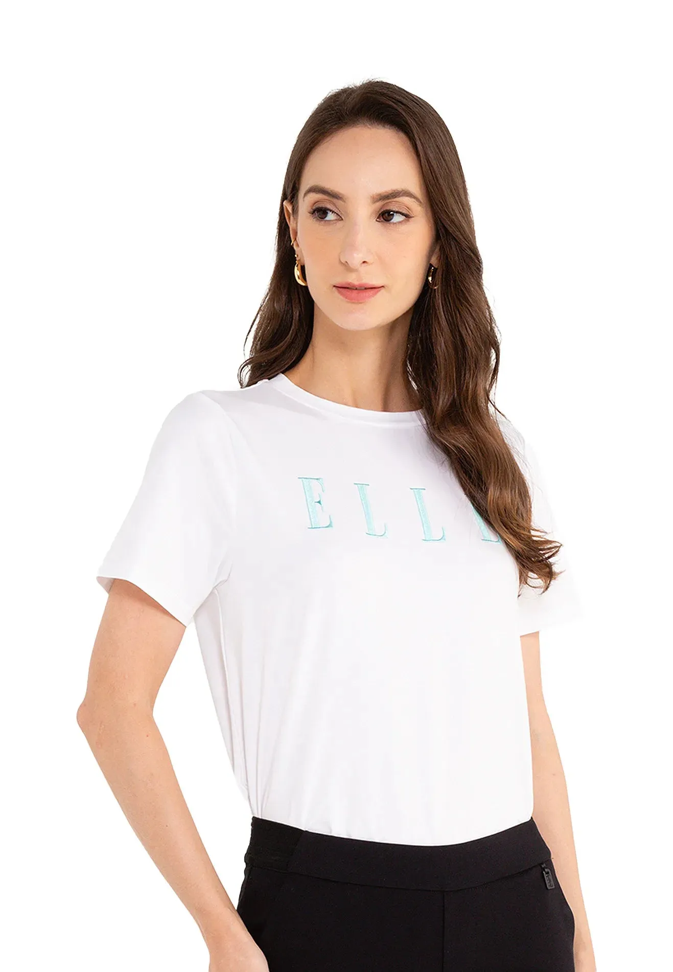 ELLE Active Classic Embroidered Logo Basic Tee