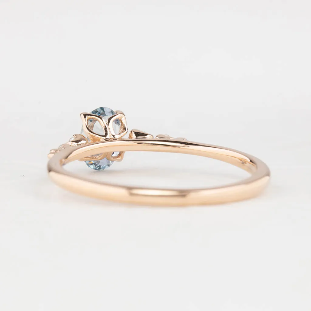 Estel Luxe Ring 6mm 0.50ct Light blue Madagascar Sapphire 14K Rose Gold