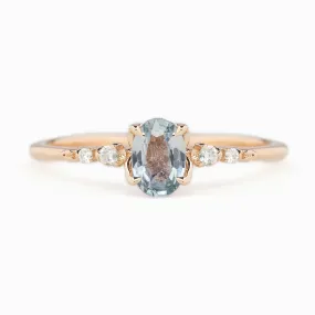 Estel Luxe Ring 6mm 0.50ct Light blue Madagascar Sapphire 14K Rose Gold