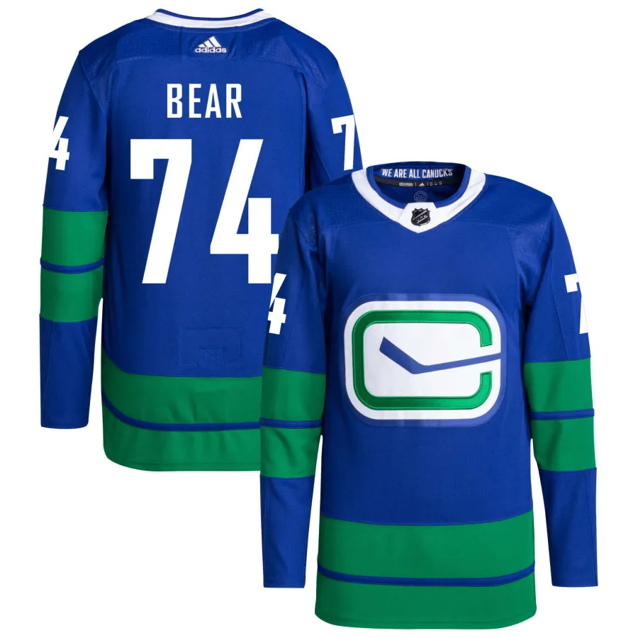 Ethan Bear Vancouver Canucks adidas Primegreen Authentic Pro Jersey - Royal