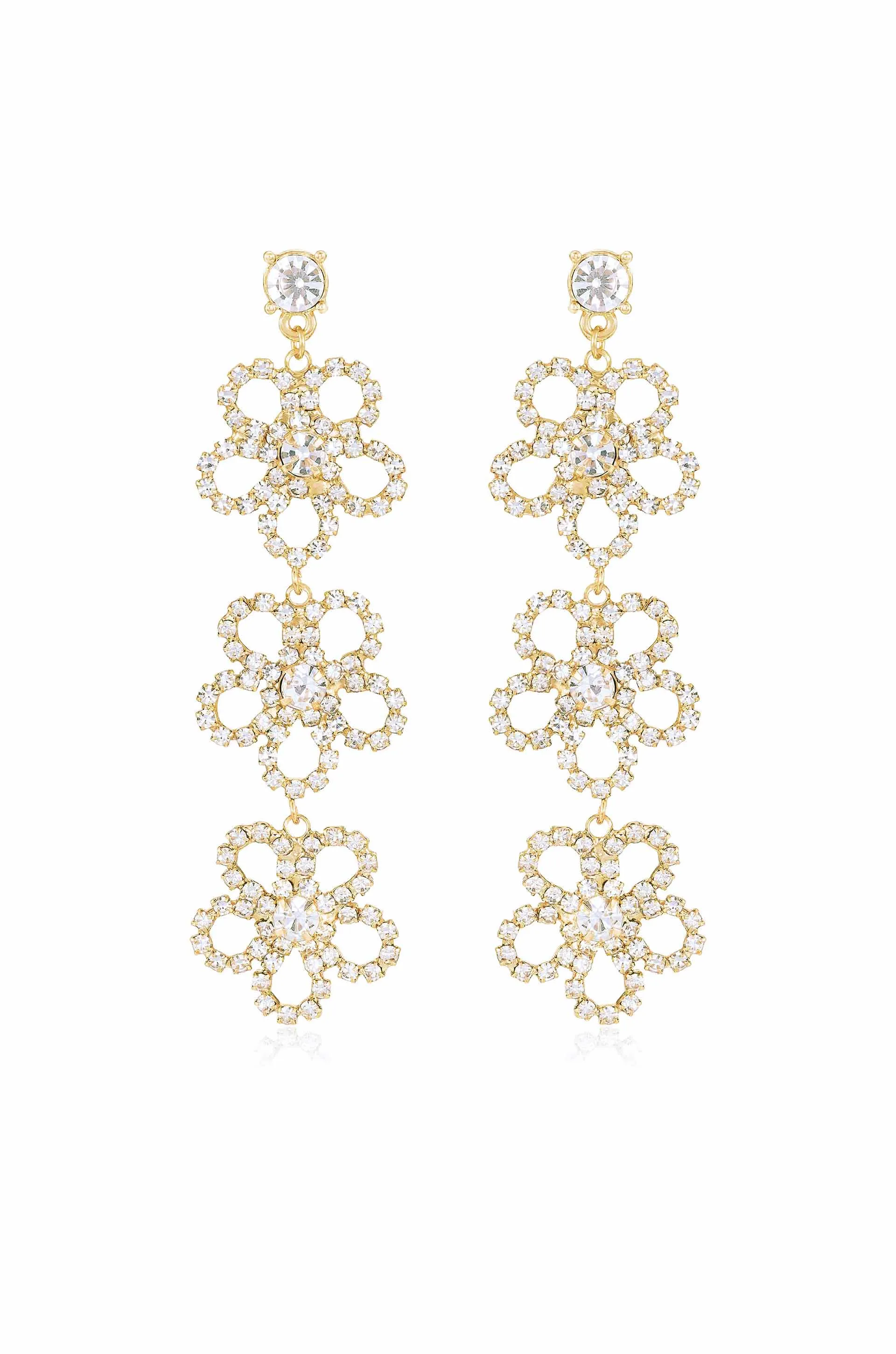 Flower Power Triple Drop Earrings