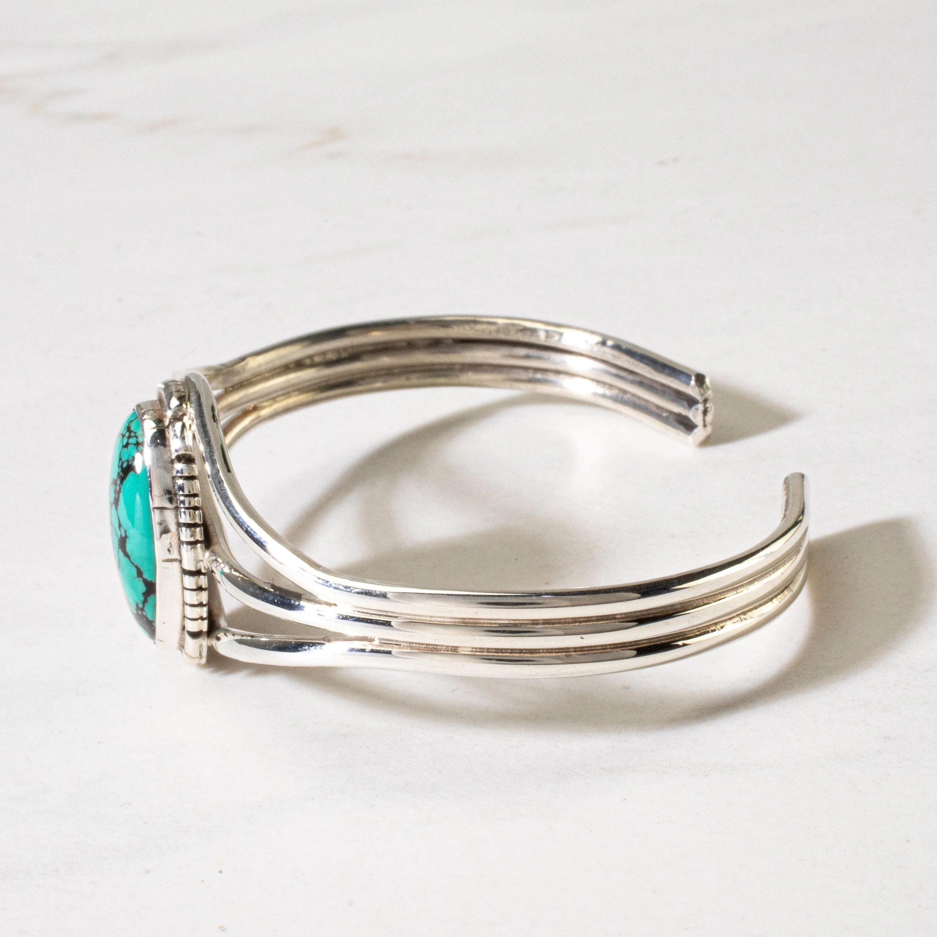 Genuine Turquoise Navajo USA Native American Made 925 Sterling Silver Cuff