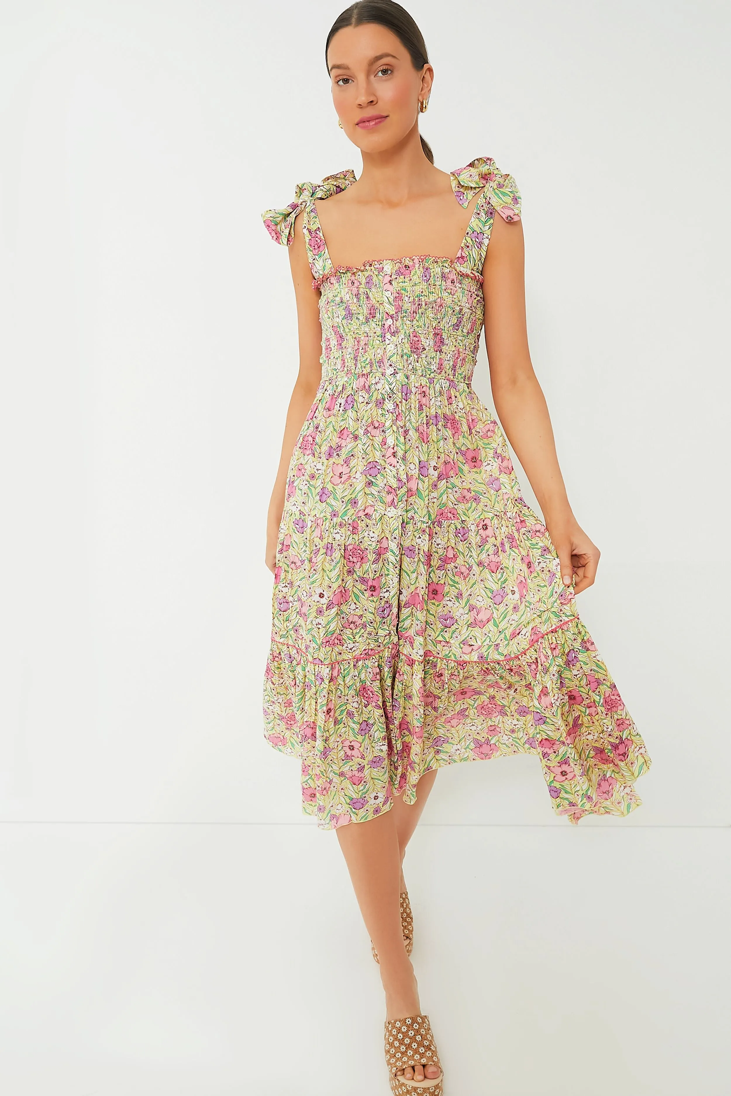 Green Petunia Long Triny Dress