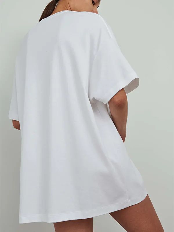 HB Oversized Tee in Off White