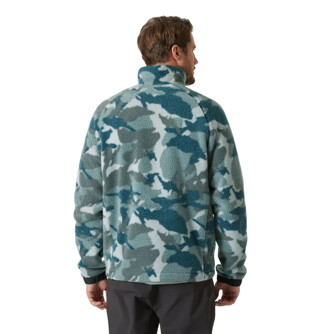 Helly Hansen Men's Panorama Pile Printed Full Snap Fleece (Dark Creek/Woodland Camo)