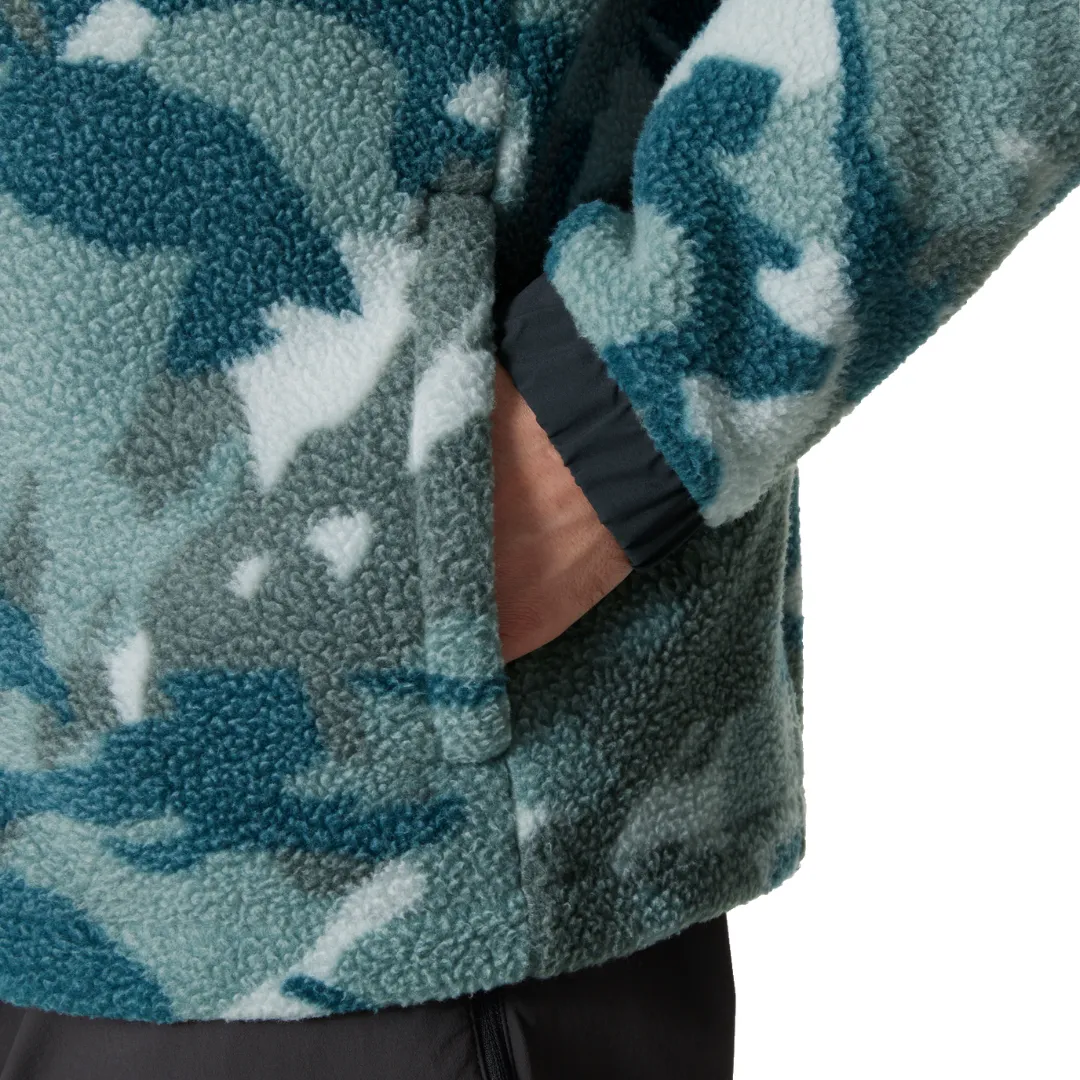 Helly Hansen Men's Panorama Pile Printed Full Snap Fleece (Dark Creek/Woodland Camo)