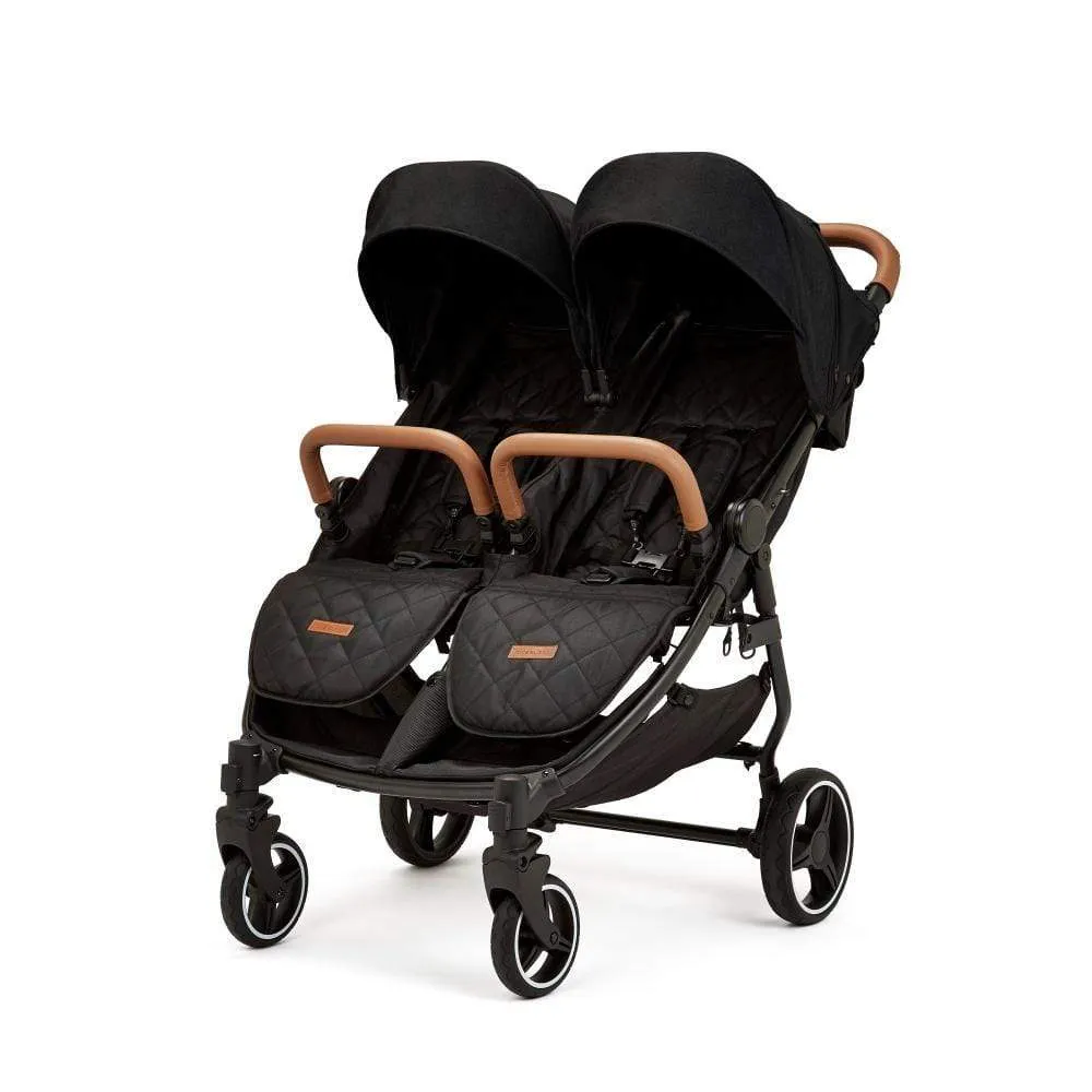 Ickle Bubba Venus Prime Double Stroller - Black / Black / Tan