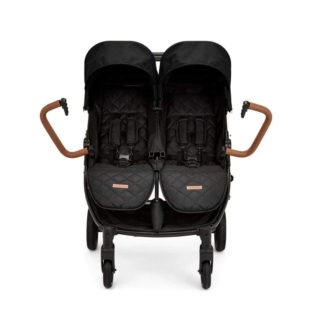 Ickle Bubba Venus Prime Double Stroller - Black / Black / Tan