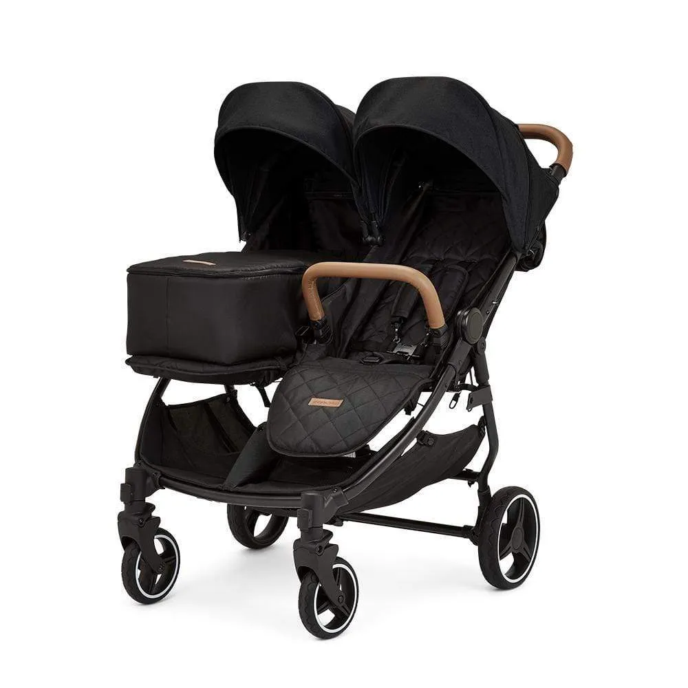 Ickle Bubba Venus Prime Double Stroller - Black / Black / Tan