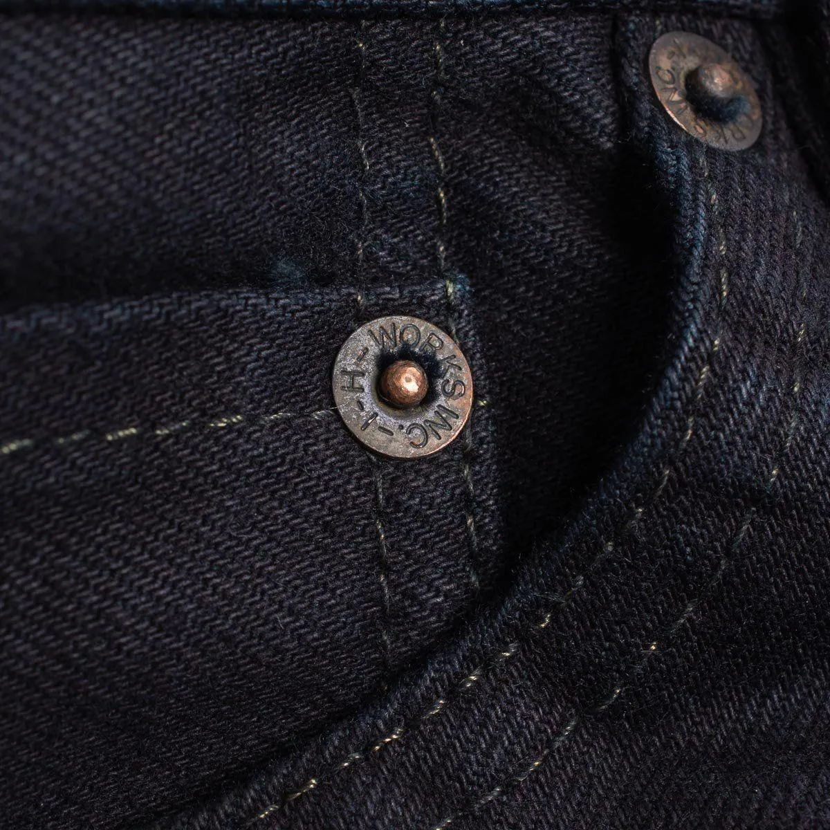 Iron Heart - 14oz IH-555S-142OD Selvedge Denim Slim Tapered Jeans - Indigo Overdyed Black