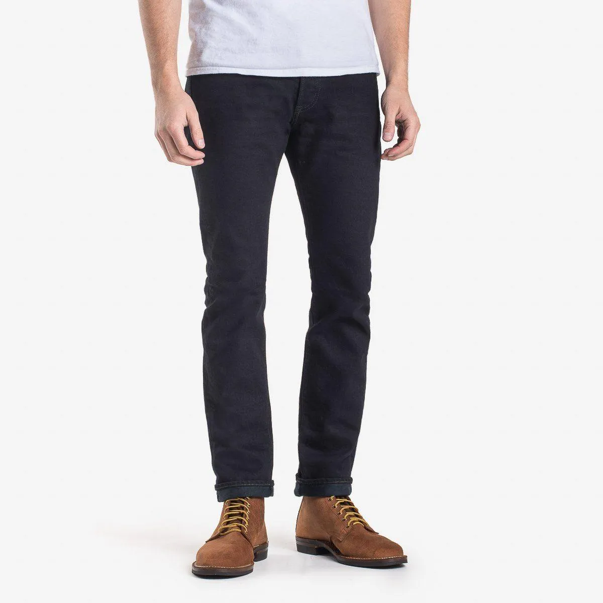 Iron Heart - 14oz IH-555S-142OD Selvedge Denim Slim Tapered Jeans - Indigo Overdyed Black