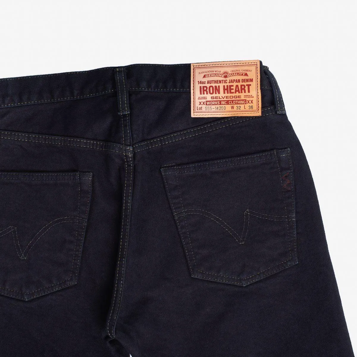 Iron Heart - 14oz IH-555S-142OD Selvedge Denim Slim Tapered Jeans - Indigo Overdyed Black