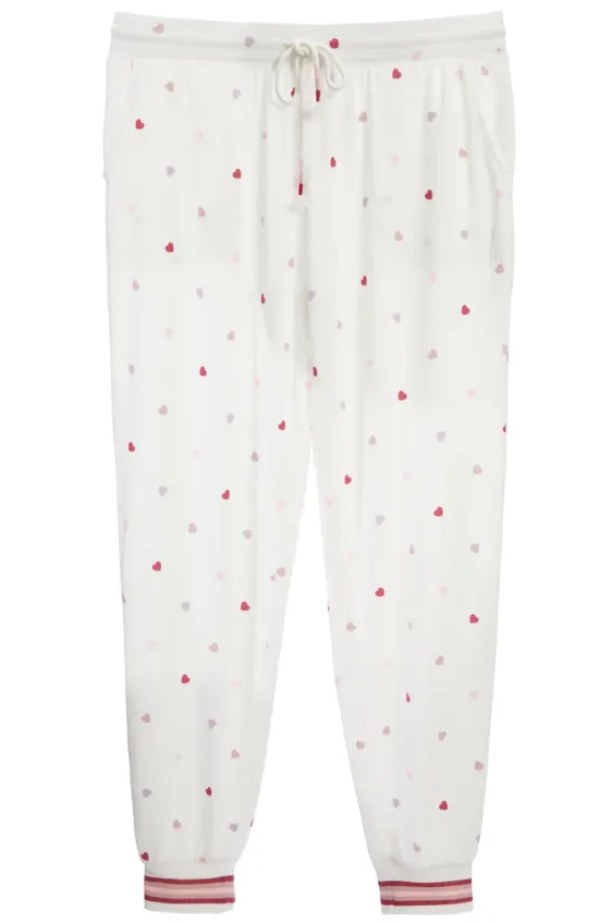 Ivory Feelin' Loved Mini Hearts Jogger Sweatpants