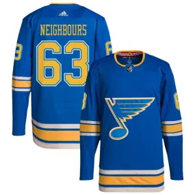 Jake Neighbours St. Louis Blues adidas Alternate Authentic Pro Jersey - Blue