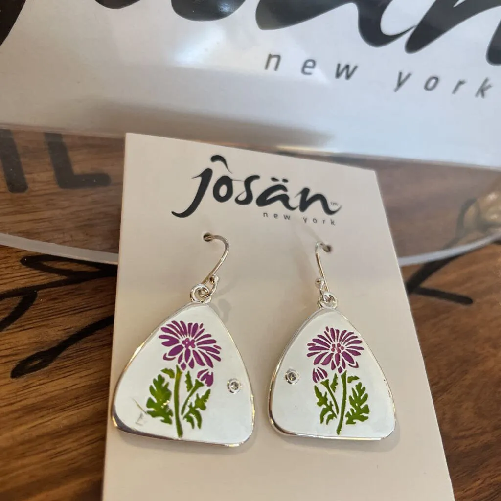 Josan SSW Purple Aster Flower Earrings