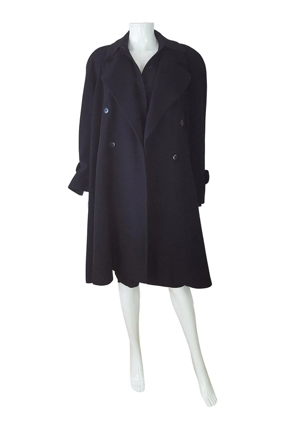 KL by KARL LARGERFELD Vintage Black Wool Opera Coat (14)