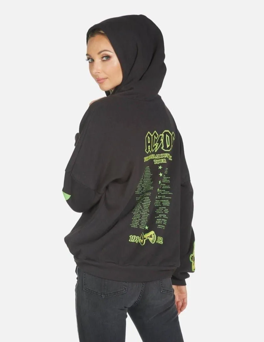 Lauren Moshi Lila AC/DC Neon Stud Hooded Pullover